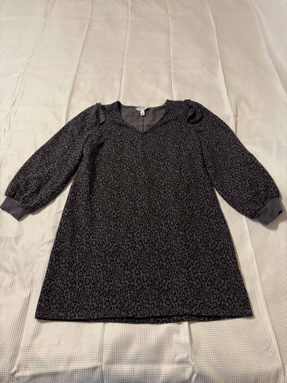 Nine West Charcoal Gray Leopard Print Tunic/ Mini Dress